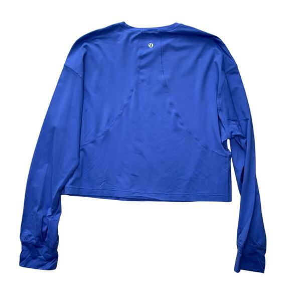 Lululemon Cornflower Blue Swiftly Tech Cropped Long-Sleeve Shirt Size 4 - Picture 2 of 4